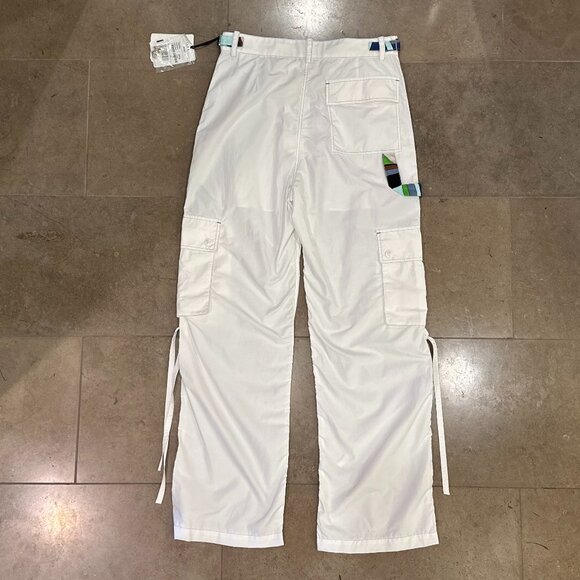 Emilio Pucci Silk Iride-Print Straight-Leg Cargo Straight Trousers (White Multi) - Picture 9 of 16